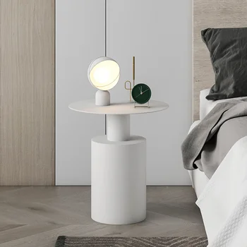 Чайный столик в скандинавском стиле, современный прикроватный столик в спальне, маленький столик круглой формы, креативный светильник, роскошное Железное искусство