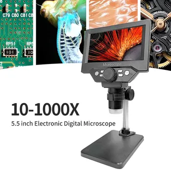 5,5-дюймовый ЖК-цифровой микроскоп 1000X 1080P, монетный микроскоп, лупа с подставкой, паяльный микроскоп для ремонта электроники