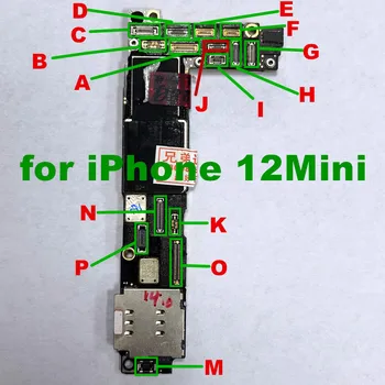 10 шт./лот Оригинал для iPhone 12 Mini Дисплей Аккумулятор Зарядка камеры Разъем FPC на материнской плате Замена ушек Крепежные детали