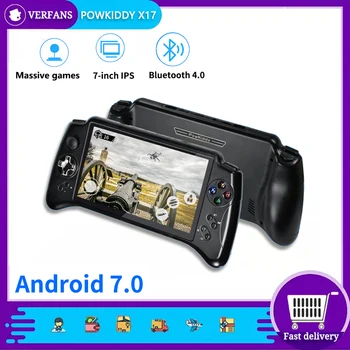 Новый POWKIDDY X17 MTK 8163 Ретро игровые плееры Android 7.0 Четырехъядерный 2G RAM 32G ROM портативная игровая консоль