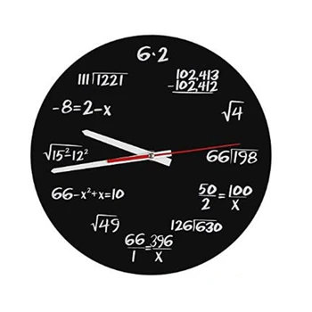 Настенные часы по математике, часы для проверки математических формул, черно-белые часы с уникальными математическими уравнениями для домашнего офиса