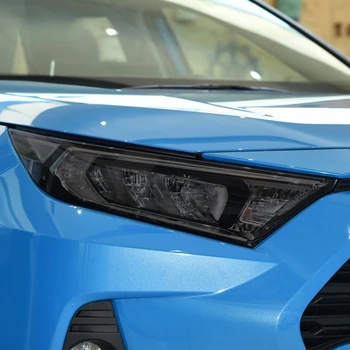 2 предмета для Toyota RAV4 2019 2020 XA50, Оттенок автомобильных фар, Черная защитная пленка, Прозрачная наклейка из ТПУ, аксессуары