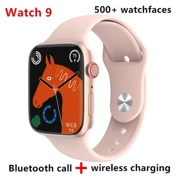 Смарт-часы 9 Bluetooth-вызов, беспроводная зарядка, NFC-компас, температура, частота сердечных сокращений, мониторинг артериального давления, 2,2-дюймовый экран