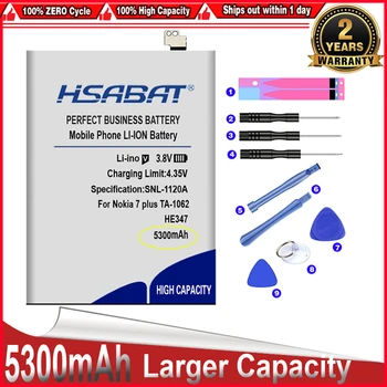 HSABAT 0 Цикл 5300 мАч HE347 Батарея для Nokia 7 plus TA-1062 TA-1046 TA-1055 Высококачественный Аккумулятор для Замены Мобильного Телефона