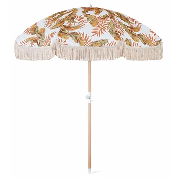 УФ-защита от солнца высококачественный открытый зонтик садовый зонт пляжный зонт с кисточками Индивидуальный логотип с бахромой