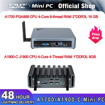 SZMZ Мини-ПК Core i3 i5 i7 Процессор J1900 DDR3 4G/ 8G / 16G Оперативная память 256 ГБ SSD Windows 10/11 Linux Игровой Настольный компьютер PC Gamer