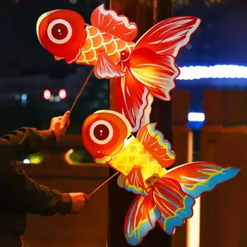 Набор фонарей ручной работы, фонари из ПВХ ручной работы в китайском стиле, светящиеся рыбки Кои для детских фестивалей фонарей середины осени