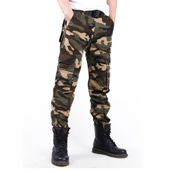 Мужские военные камуфляжные грузовые джоггеры для бега трусцой с несколькими карманами, повседневные армейские брюки-карандаш, мужская одежда