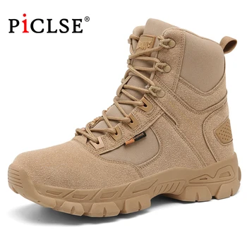 Тактические Военные ботинки, Мужские ботинки, Армейские ботинки для пустыни Спецназа, Походные ботинки, Ботильоны для мужчин, Рабочая Безопасная обувь