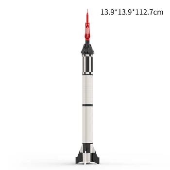 MOC Space Mercury-строительные блоки ракеты-носителя RedStone, наука, мини-размер, ракета-носитель Explore, кирпичная игрушка для детей, подарки на день рождения