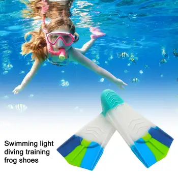 Плавники с сумкой для хранения Сверхмягкие Гибкие Высокоэластичные силиконовые ласты для плавания Тренировочный инструмент для детей