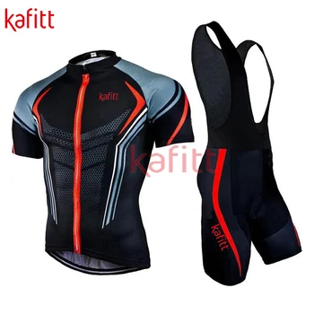 Комплект мужского велосипедного костюма Kafitt, рубашка + шорты с ремешком, костюм для шоссейного велоспорта, рабочая униформа, индивидуальный комплект из двух частей