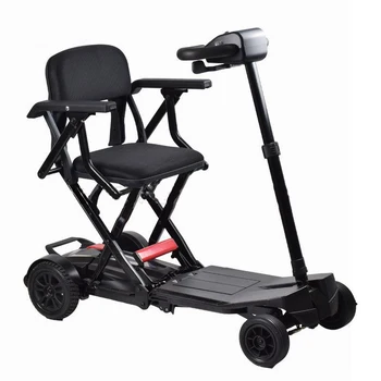 Инвалидная коляска Четырехколесное кресло Из алюминиевого сплава, Дышащее, Удобное, со светодиодным дисплеем, Скутер, Электрическая инвалидная коляска