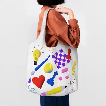 Модный принт Хобби Сумка для покупок Многоразовая Холщовая сумка для покупок Уличная фреска Искусство Элдридж Сумки Сумки