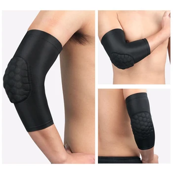 Компрессионный рукав для локтя, 1 шт., спортивный бандаж для предплечья, сотовая накладка, Ударопрочный защитный рукав для рук для баскетбола и велоспорта