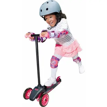 Детский самокат Lean To Turn розового цвета, самокат для малышей с 3 колесами - для детей в возрасте 2-4 лет