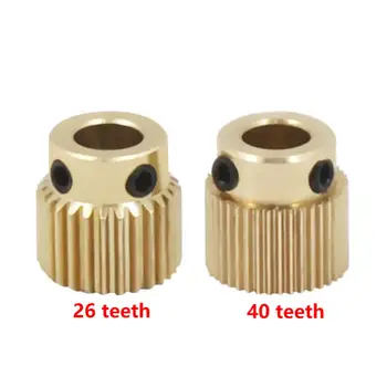 Аксессуары для 3D-принтера 1Шт, латунный подающий механизм с 26/40 зубьями MK8, колесо для подачи проволоки и экструзии
