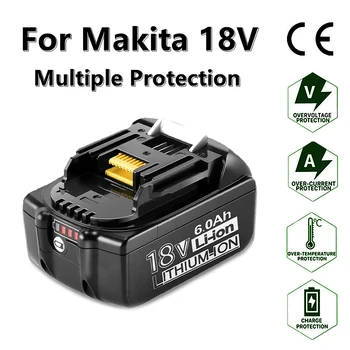 Для Makita 18V 6000mAh Аккумуляторная Батарея Электроинструмента Со Светодиодной Литий-Ионной Заменой LXT BL1860B BL1860 BL1850