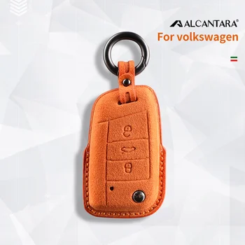 Чехол для ключей от автомобиля из алькантары, чехол для ключей для Фольксваген Гольф 7 Tiguan MK2 Magotan Passat B8 CC, Брелок для ключей