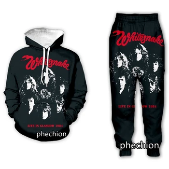 phechion Новая Мужская/Женская одежда с 3D принтом Whitesnake Band, Модная толстовка с длинным рукавом, Толстовки, Спортивные повседневные брюки Z76