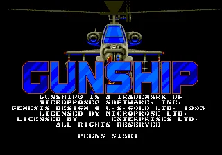Игровая карта Gunship 16 бит MD для Sega Mega Drive для Genesis