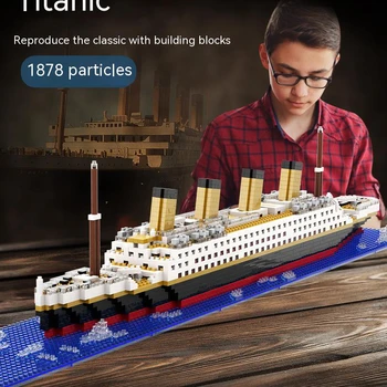 Модель Титаника Городской Круизный лайнер Микро Строительные блоки DIY Movie 3D Мини Творчество Океанский лайнер Кирпичи Игрушки для детского подарка