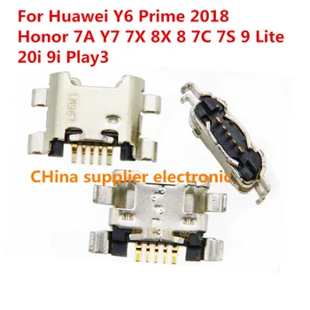Мобильный USB 5Pin Разъем зарядного устройства Jack Порт зарядки док-станция для Huawei Y6 Prime 2018 Honor 7A Y7 7X 8X8 7C 7S 9 Lite 20i 9i Play3