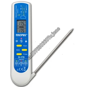 Цифровой промышленный термометр TECPEL D-175 IP65 HACCP, Цифровой термометр для пищевых продуктов, мяса, барбекю с термопарой быстрого реагирования типа K