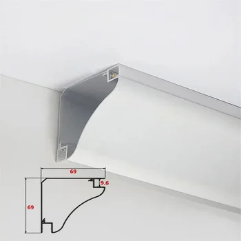 2 м / шт угловой потолочный алюминиевый канал с молочным покрытием в качестве канала для мытья стен