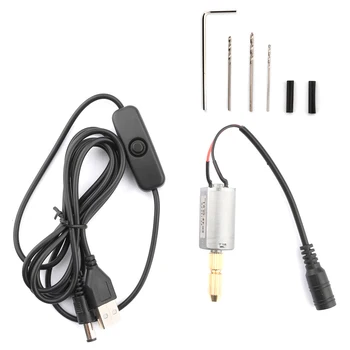 Комплекты мини-ручных электродрелей DC 5V Micro USB 180 Мотор с USB-кабелем Ручной инструмент DIY