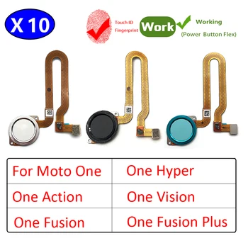 10 шт. Оригинал для Motorola Moto One Action Vision Hyper Fusion Plus Датчик отпечатков пальцев клавиша возврата домой Кнопка меню Гибкий кабель