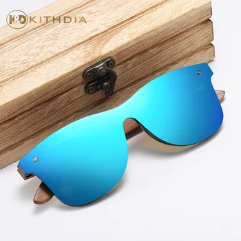 2023 Роскошные Солнцезащитные очки из орехового дерева, Поляризованные Деревянные Брендовые Дизайнерские Зеркальные Квадратные Солнцезащитные очки без оправы Для женщин/мужчин, Очки