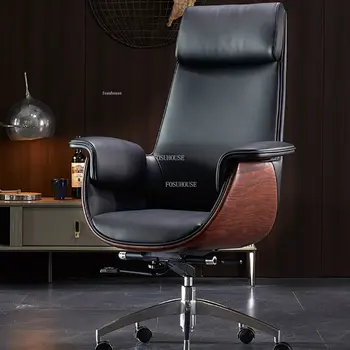 Современные Кожаные офисные кресла, Роскошная офисная мебель в скандинавском стиле, Простое Игровое кресло со спинкой, Подъемник, Вращающееся Компьютерное кресло U E