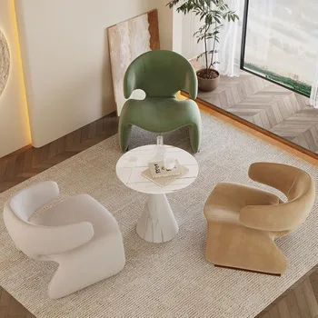 Креативные Одноместные стулья для гостиной, Легкое Роскошное Современное кресло для отдыха, кресло Дугообразной формы, кресло для приема гостей в ресторане отеля