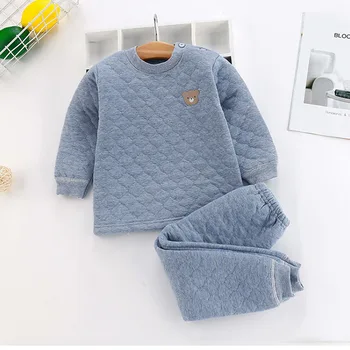 Осенне-зимняя пижама 2023 года для детей Плюс комплект бархатных утолщенных домашних халатов, Теплая домашняя одежда для мальчиков, Милая одежда для девочек