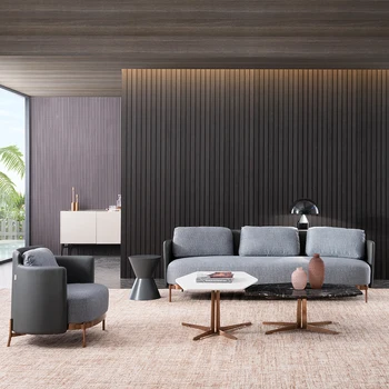Итальянский современный диван-гарнитур минималистичный односпальный диван-кресло диван для гостиной высокого качества