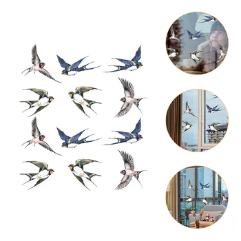 12 Шт. Наклейки для витражного стекла, предупреждающие о столкновении с птицами, Креативный фильм 