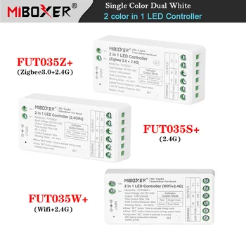 Miboxer 2 в 1 Zigbee 3,0 2,4 G WiFi Двойная белая Одноцветная Светодиодная Лента Контроллер Tuya APP затемнение CCT Подсветки лента Диммер 12V 24V