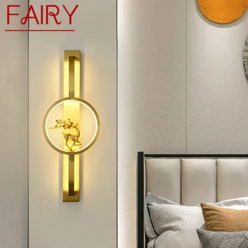 Сказочный латунный настенный светильник LED Современное роскошное бра Для украшения интерьера спальни, прикроватной тумбочки, гостиной, коридора