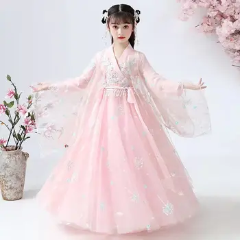 Японское и корейское платье Hanfu для девочек, милая детская фотография, рождественское платье в стиле ретро, детский костюм 3-6-10-13 лет, фотодре
