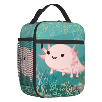 Изготовленная на заказ детская сумка для ланча Kawaii Axolotl, женский холодильник, теплые изолированные ланч-боксы для детей, школьников