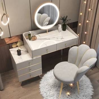 Современный минималистичный комод для дома Мебель для спальни Скандинавский Дизайнерский Легкий Роскошный туалетный столик для дома и отдыха со стулом