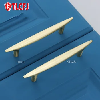 KTLCFJ Шкаф для одежды, кухонный шкаф, дверная ручка шкафа, Простые ручки из цельной латуни, Золотые ручки для выдвижных ящиков для мебели