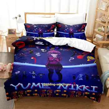 2023 Комплект постельного белья Yume Nikki Single Twin Full Queen King Size Bed Set Наборы пододеяльников для спальни для взрослых и детей Аниме Для девочек