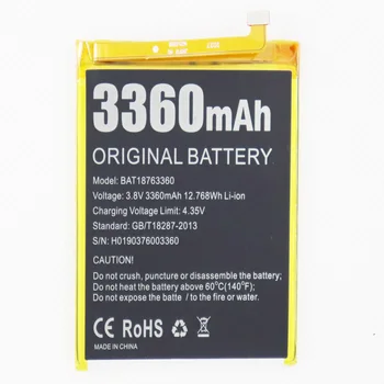 Аккумулятор ISUNOO BAT18763360 емкостью 3360 мАч для Doogee Y7 N10 battery