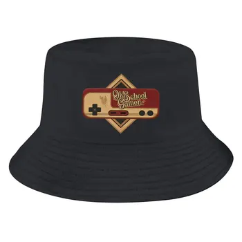 Олдскульная шляпа-ведро для видеоигр, мужская женская кепка рыбака, хип-хоп Пляжные шляпы для рыбалки от солнца