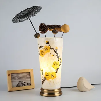 Креативная простая настольная лампа, стеклянная цветочная композиция, прикроватная лампа для спальни, теплая современная настольная лампа со светодиодной подсветкой для кормления грудью