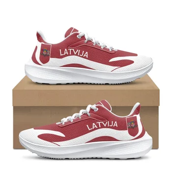 Рисунок флага страны Латвия; женская весенне-осенняя спортивная обувь; Нескользящие грязеотталкивающие повседневные женские кроссовки; Индивидуальный дизайн;