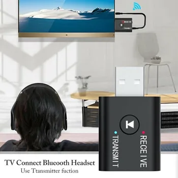 Bluetooth 5,0 Передатчик Приемник 2 В 1 Беспроводной Аудио 3,5 мм USB Aux Адаптер Автомобильный Hi-Fi Аудио Беспроводной аудиоприемник 42*25*11 мм