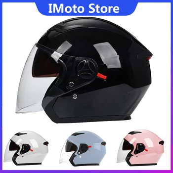 Подлинный мотоциклетный шлем унисекс, мотошлемы для скутеров Casco Capacete с двойным объективом